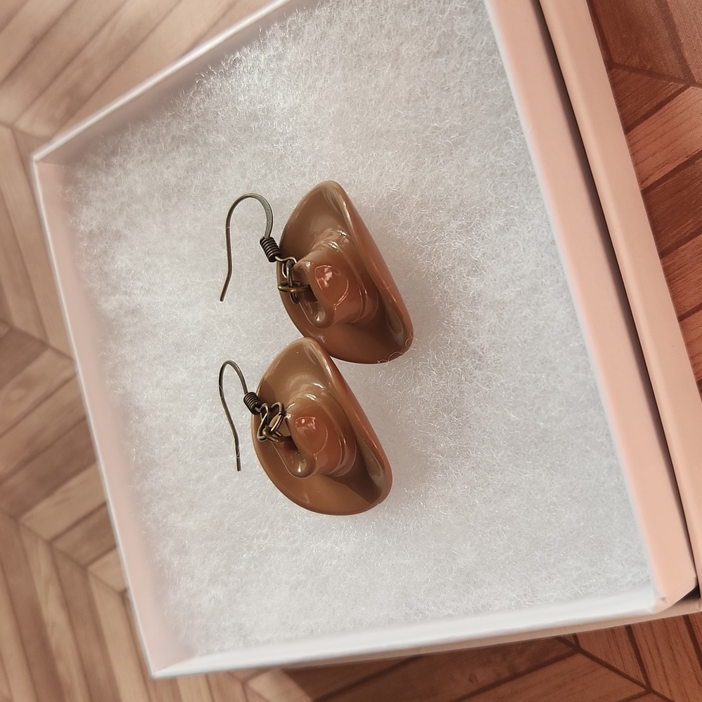 Handmade Cowboy Hat Earrings